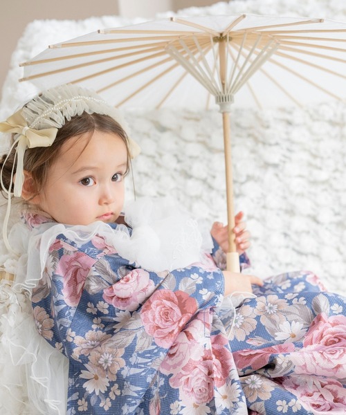 チュールフリルエプロン＆着物ワンピースセット（着物）｜Catherine