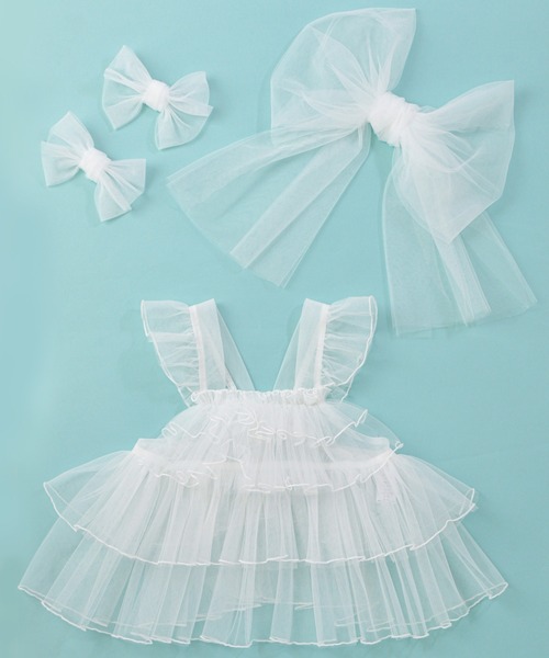 Catherine Cottage(キャサリンコテージ)の「チュールフリルエプロン&着物ワンピースセット(着物・キッズ・ナチュラル/ブルー/モーブ系/ピンク系1/レッド系1・100/90/110/120/130)」の22枚目の写真