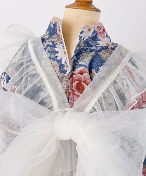 チュールフリルエプロン＆着物ワンピースセット（着物）｜Catherine