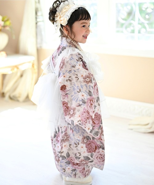 チュールフリルエプロン＆着物ワンピースセット（着物）｜Catherine