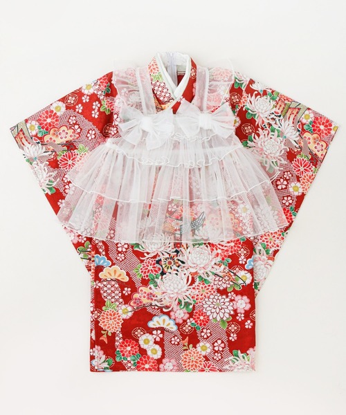 被布エプロン【Babyブルー】被布ドレス チュール被布 被布 七五三 子供