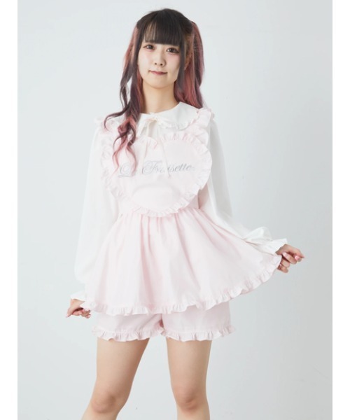 Ank Rouge（アンクルージュ）の「ハートエプロンセットアップ（ワンピース・レディース・ピンク/A/ブラック・M）」の4枚目の写真