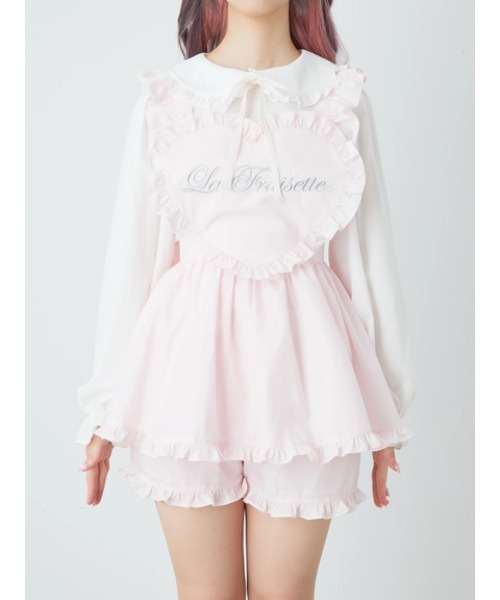 Ank Rouge（アンクルージュ）の「ハートエプロンセットアップ（ワンピース・レディース・ピンク/A/ブラック・M）」の5枚目の写真