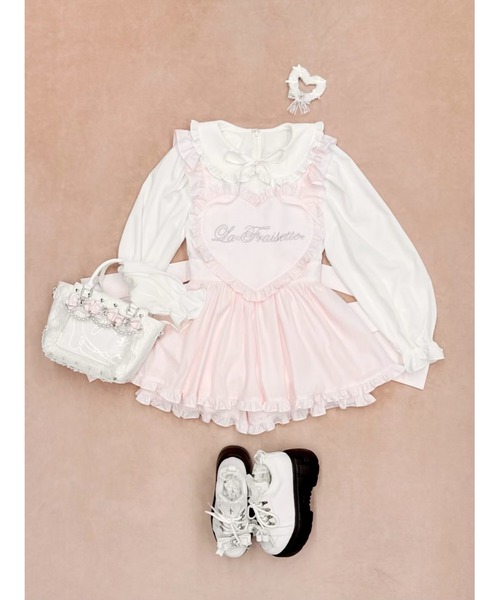 Ank Rouge ハートエプロンツイード ピンク ハートエプロンツイードSETUP - Ank Rouge(アンクルージュ)の