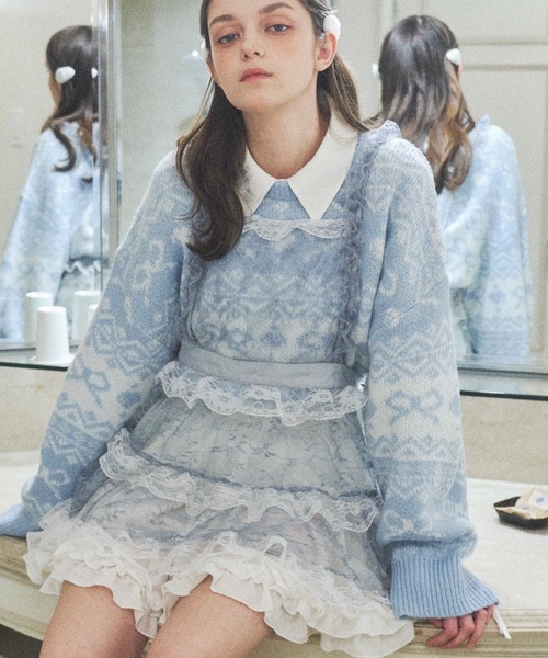 Lovilyn(ラヴィリン)の「推し活チュールエプロンワンピース(ワンピース・レディース・ブラック/ホワイト系その他/ホワイト/ブルー/ブラック系その他・FREE)」の5枚目の写真