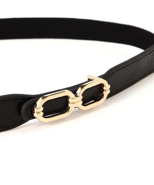 FREE'S MART（フリーズマート）の「ダブルスクエアバックルベルト（ベルト・レディース・ベージュ/ブラック・ﾌﾘ-）」の4枚目の写真