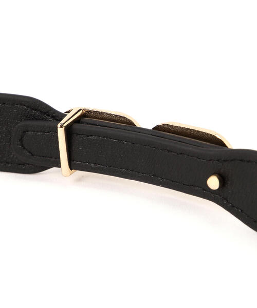 FREE'S MART（フリーズマート）の「ダブルスクエアバックルベルト（ベルト・レディース・ベージュ/ブラック・ﾌﾘ-）」の5枚目の写真