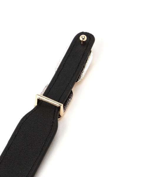 FREE'S MART（フリーズマート）の「ダブルスクエアバックルベルト（ベルト・レディース・ベージュ/ブラック・ﾌﾘ-）」の6枚目の写真