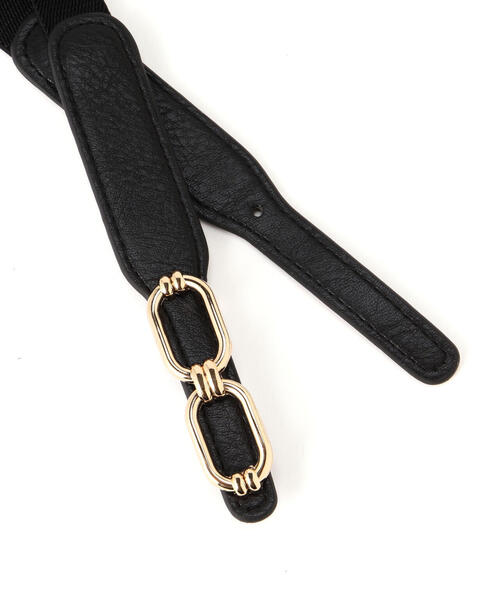 FREE'S MART（フリーズマート）の「ダブルスクエアバックルベルト（ベルト・レディース・ベージュ/ブラック・ﾌﾘ-）」の7枚目の写真