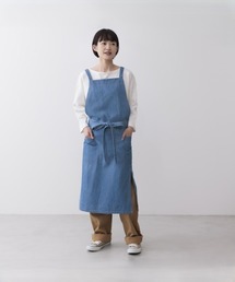 【エプロンのみ】PINK HOUSE チェリー柄 刺繍 エプロン デニム チェリーレース使いローンタブリエ（エプロン）｜PINK HOUSE（ピンク
