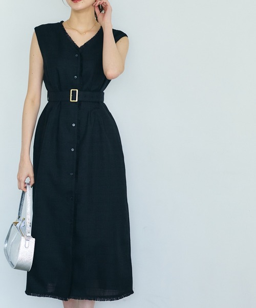 12Twelve Agenda（トゥエルブ　アジェンダ）の「ドライツイードノースリワンピース（ワンピース・レディース・ブラック/グリーン・M）」の14枚目の写真