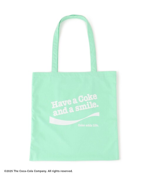 Coca Cola（コカコーラ）の「【Coca-Cola】ロゴプリントトートバッグ（トートバッグ・レディース・ライトグリーン/レッド・FREE）」の6枚目の写真