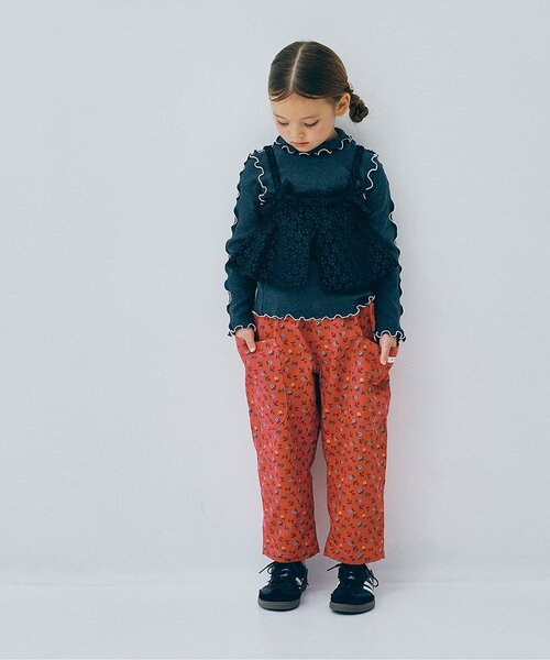 1 パーリーゲイツ 蒸れ防止 ジェットプリント プリーツワイドパンツ 120 閉店セール】ワイド デニムパンツ フリンジ サイドライン 1