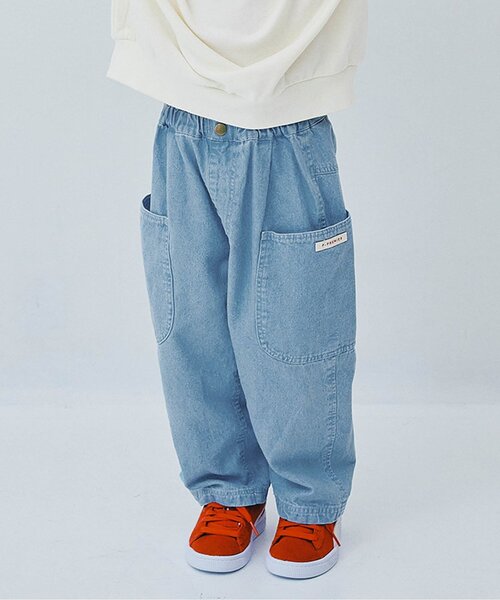 p.premier（ピードットプルミエ）の「【ジュニア対応】総柄ツイルワイドパンツ（その他パンツ・キッズ・ブラック/アイボリー/カーキ/サックスブルー/ブラウン/キャメル/レッド/イエロー・80/90/100/110/120/130/140）」の6枚目の写真