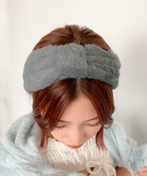 pyornim（ピョルニム）の「ふわふわ ファーリボン ヘアバンド（ヘアバンド・レディース）」