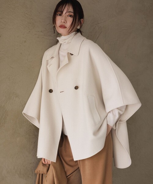 23区（ニジュウサンク）の「MAGEEヘリンボーンツイード（ポンチョ