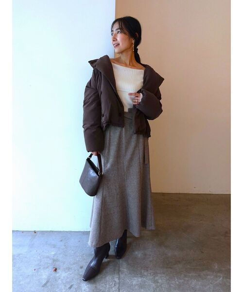 LAGUNAMOON（ラグナムーン）の「ダブルショートアライドダウン（ダウンジャケット/コート・レディース・アイボリー/ブラック/ブラウン・FREE）」の6枚目の写真