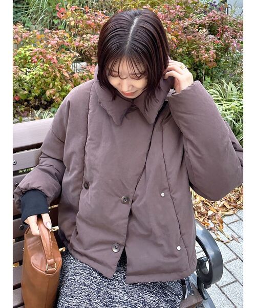 LAGUNAMOON（ラグナムーン）の「ダブルショートアライドダウン（ダウンジャケット/コート・レディース・アイボリー/ブラック/ブラウン・FREE）」の8枚目の写真