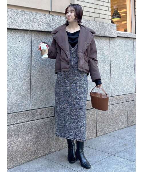 LAGUNAMOON（ラグナムーン）の「ダブルショートアライドダウン（ダウンジャケット/コート・レディース・アイボリー/ブラック/ブラウン・FREE）」の10枚目の写真