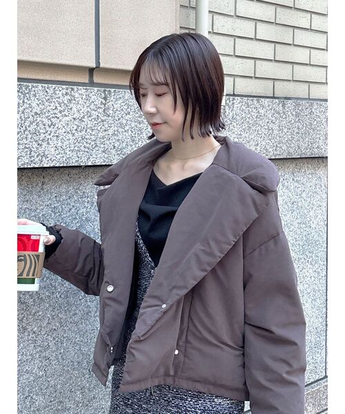 LAGUNAMOON（ラグナムーン）の「ダブルショートアライドダウン（ダウンジャケット/コート・レディース・アイボリー/ブラック/ブラウン・FREE）」の11枚目の写真