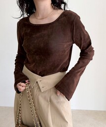 fredy emue | シアーフロッキーフレアスリーブプルオーバー(Tシャツ/カットソー)