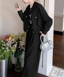 Aelina（エリナ）の「ジャケット+ワイドパンツセットアップ（セットアップ）」