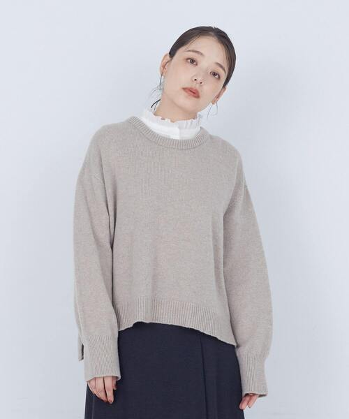 ADIEU TRISTESSE（アデュートリステス）の「ラムウールホールガーメントプルオーバー（ニット/セーター・レディース・レッド/ベージュ/ブラック・FREE）」の2枚目の写真