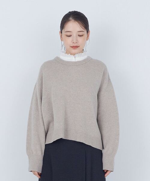 ADIEU TRISTESSE（アデュートリステス）の「ラムウールホールガーメントプルオーバー（ニット/セーター・レディース・レッド/ベージュ/ブラック・FREE）」の7枚目の写真