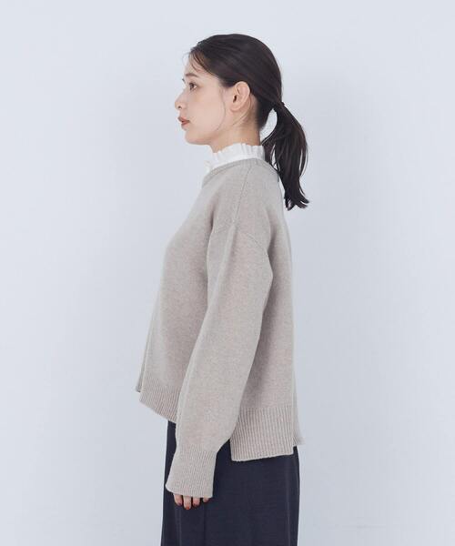 ADIEU TRISTESSE（アデュートリステス）の「ラムウールホールガーメントプルオーバー（ニット/セーター・レディース・レッド/ベージュ/ブラック・FREE）」の8枚目の写真