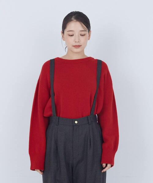 ADIEU TRISTESSE（アデュートリステス）の「ラムウールホールガーメントプルオーバー（ニット/セーター・レディース・レッド/ベージュ/ブラック・FREE）」の13枚目の写真