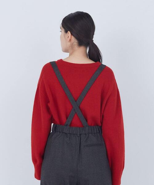 ADIEU TRISTESSE（アデュートリステス）の「ラムウールホールガーメントプルオーバー（ニット/セーター・レディース・レッド/ベージュ/ブラック・FREE）」の15枚目の写真