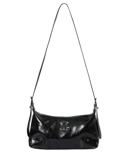 MUCENT(ムセント)の「【日本未発売/WEB限定】MUCENT(ムセント)/2WAY ショルダー クロスバッグ/BARB METAL LOGO 2-WAY EYELET CROSS BAG(ショルダーバッグ・レディース・ブラック・FREE)」の8枚目の写真