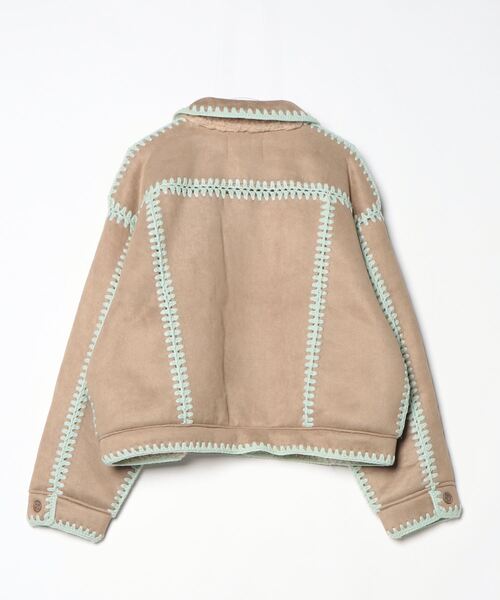 amok（アモク）の「amok /アモク/HAND KNITTING BOA BLOUSON（ブルゾン・メンズ・ブラック/ベージュ・M/L）」の7枚目の写真