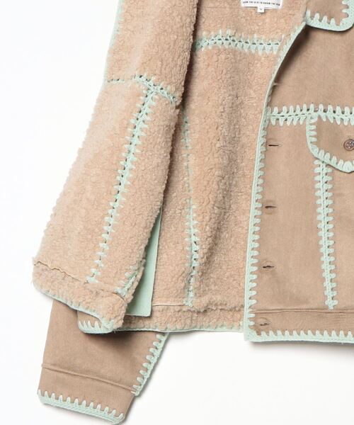 amok（アモク）の「amok /アモク/HAND KNITTING BOA BLOUSON（ブルゾン・メンズ・ブラック/ベージュ・M/L）」の8枚目の写真