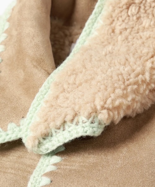 amok（アモク）の「amok /アモク/HAND KNITTING BOA BLOUSON（ブルゾン・メンズ・ブラック/ベージュ・M/L）」の5枚目の写真