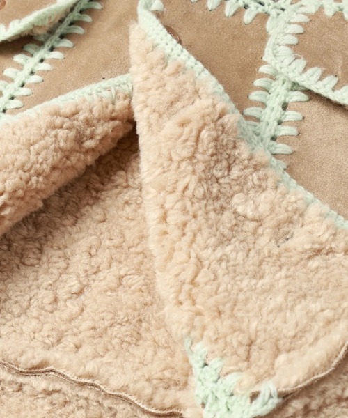 amok（アモク）の「amok /アモク/HAND KNITTING BOA BLOUSON（ブルゾン・メンズ・ブラック/ベージュ・M/L）」の6枚目の写真