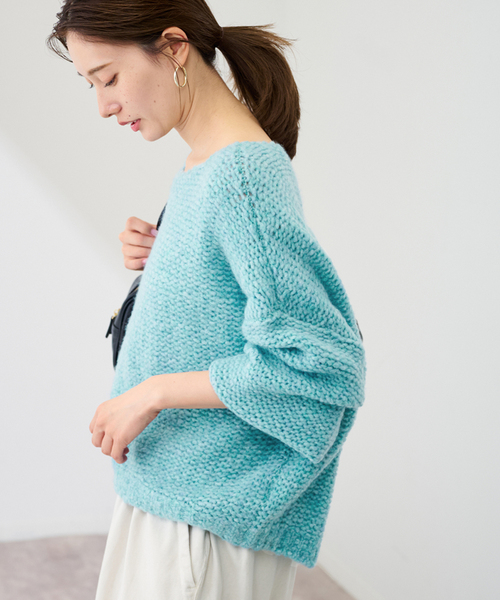 FRAMeWORK（フレームワーク）の「イタリアヤーン furry ニット（ニット/セーター・レディース・ベージュ/ライトグレー/ブルー・FREE）」の17枚目の写真