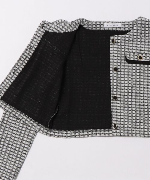 REDYAZEL(レディアゼル)の「カットツイードジャケット×ショートパンツセットアップ(セットアップ・レディース・ホワイト系その他/ブラック系その他・SMALL/MEDIUM)」の22枚目の写真