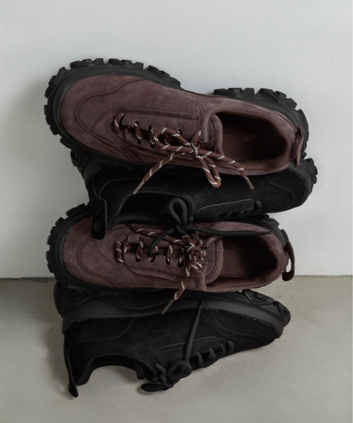 lawgy asymmetry design dad sneaker ブラウン asymmetry design dad sneaker / アシンメトリーデザインダッド