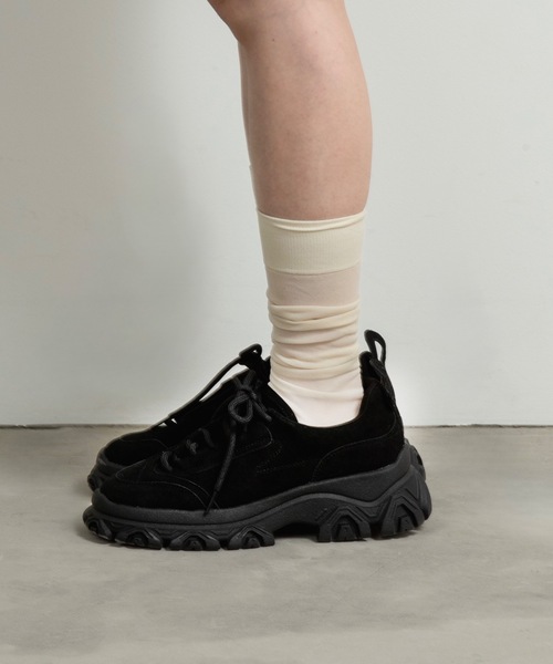 lawgy(ラウジー)の「asymmetry design dad sneaker / アシンメトリーデザインダッドスニーカー(スニーカー・レディース・ブラック/ブラウン・SMALL/MEDIUM/LARGE)」の6枚目の写真