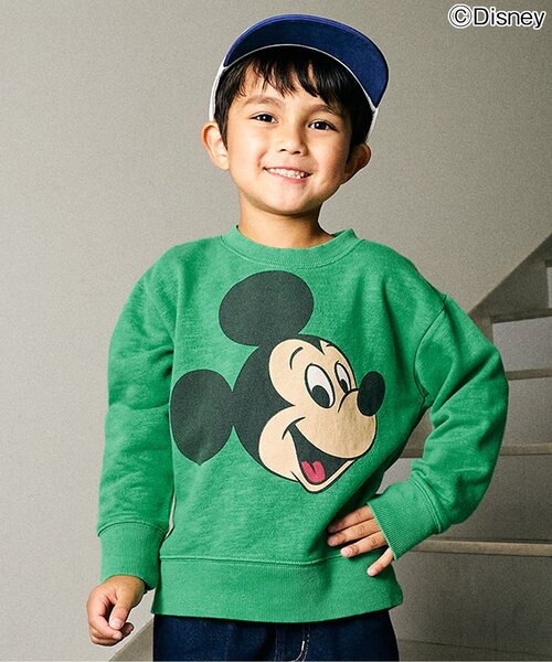 F.O.KIDS（エフオーキッズ）の「【ディズニーキャラクター】ミッキー＆フレンズ / トレーナー（スウェット・キッズ・グリーン/レッド/ベージュ/ネイビー・80/90/100/110/120/130/140/150/160）」の3枚目の写真