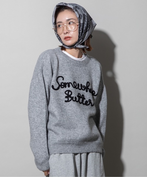 北欧らし道具展　ニット　グレー 北欧、暮らしの道具店 差し色ラインのハイネックニット グレー ピンク