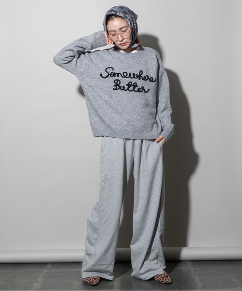 【1月1日まで モフちゃん】Bibiy グレー ニットセーター セール】ロゴモチーフニット（ニット/セーター）｜lodie（ロディ）の