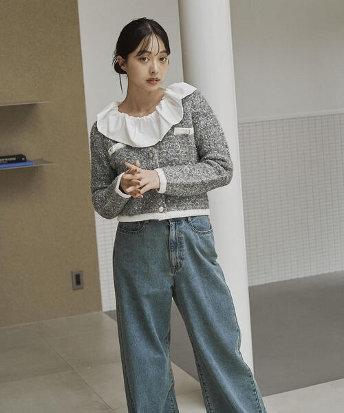 PROPORTION BODY DRESSING（プロポーションボディドレッシング）の「ファンシーツイード風ニットカーディガン / 1215274002（カーディガン/ボレロ・レディース・オフホワイト/ブルー/グレー・FREE）」の11枚目の写真