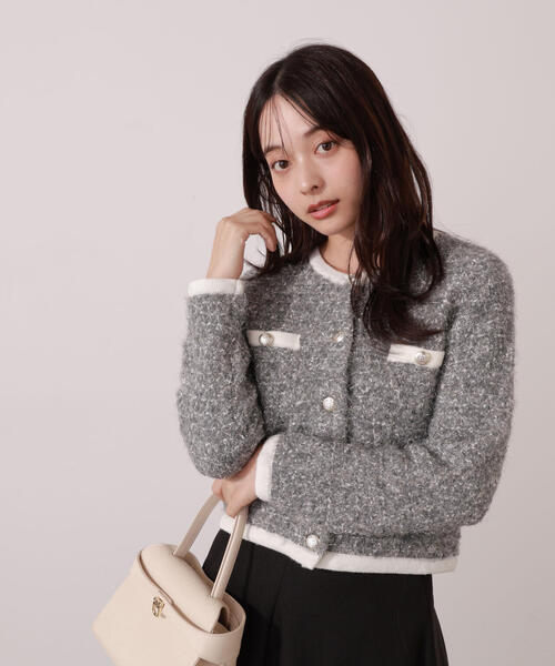 PROPORTION BODY DRESSING（プロポーションボディドレッシング）の「ファンシーツイード風ニットカーディガン / 1215274002（カーディガン/ボレロ・レディース・オフホワイト/ブルー/グレー・FREE）」の12枚目の写真