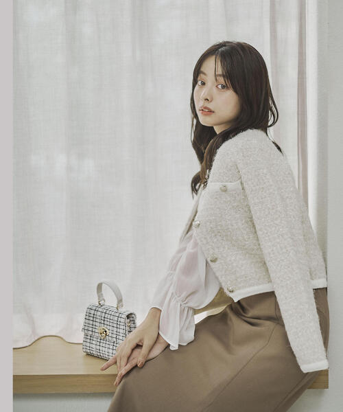 PROPORTION BODY DRESSING（プロポーションボディドレッシング）の「ファンシーツイード風ニットカーディガン / 1215274002（カーディガン/ボレロ・レディース・オフホワイト/ブルー/グレー・FREE）」の16枚目の写真