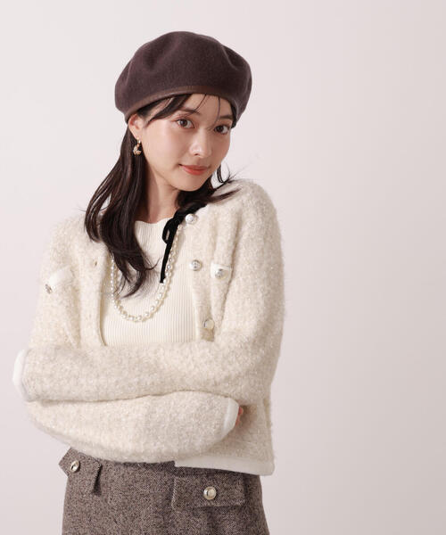 PROPORTION BODY DRESSING（プロポーションボディドレッシング）の「ファンシーツイード風ニットカーディガン / 1215274002（カーディガン/ボレロ・レディース・オフホワイト/ブルー/グレー・FREE）」の19枚目の写真