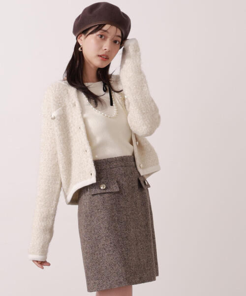 PROPORTION BODY DRESSING（プロポーションボディドレッシング）の「ファンシーツイード風ニットカーディガン / 1215274002（カーディガン/ボレロ・レディース・オフホワイト/ブルー/グレー・FREE）」の20枚目の写真