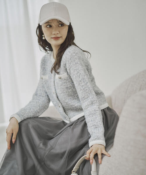 PROPORTION BODY DRESSING（プロポーションボディドレッシング）の「ファンシーツイード風ニットカーディガン / 1215274002（カーディガン/ボレロ・レディース・オフホワイト/ブルー/グレー・FREE）」の3枚目の写真
