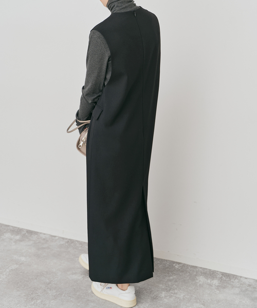 Spick & Span（スピックアンドスパン）の「ダブルクロスVネックワンピース（ワンピース・レディース・ブラック/その他6・36/38）」の12枚目の写真